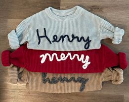 Personalized Name Sweater, Hand Embroidered
